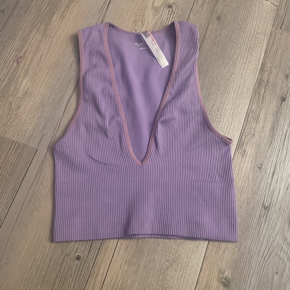 Purple Urban Outfitters top, low v-neck